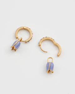 Bluebell Charm Huggie Earrings – with Crystal Detail