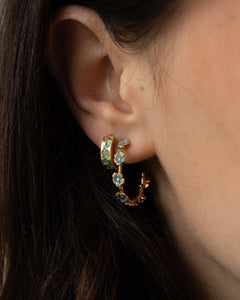Forget-Me-Not Stud Hand-Painted Floral Hoop Earrings