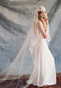 Boho Wedding Veil Ivory Tulle Veil Claire Pettibone – for the
