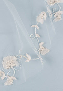 Ivory Embroidered handmade bridal veils