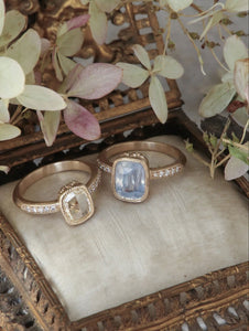 Chamomile Diamond Cushion Cut  Ring