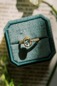 Chamomile Diamond Cushion Cut  Ring