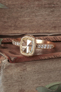 Chamomile Diamond Cushion Cut  Ring