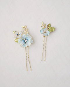 Linen Flower Hairpins Accessory Set of 2