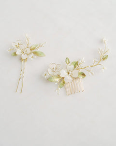 Heart Flower and Leaf Headpiece Accessory Set of 2