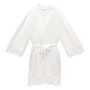Women's Jersey Knit Robe with Lace Trim