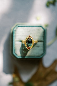 Larkspur Teal Green Ring