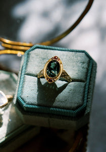 Larkspur Teal Green Ring