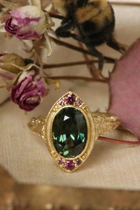 Larkspur Teal Green Ring