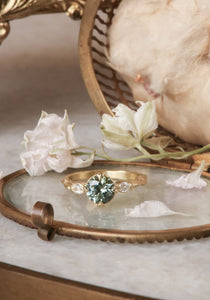 Meadowsweet Teal Sapphire Ring