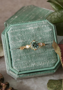 Meadowsweet Teal Sapphire Ring