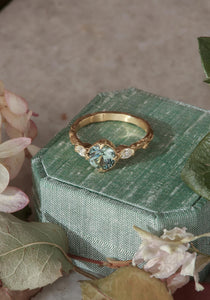 Meadowsweet Teal Sapphire Ring