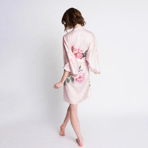 Kimono Robe Peony & Bird Short