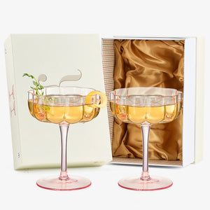 Flower Wavy Petals Champagne Coupe Set of 2