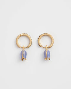 Bluebell Charm Huggie Earrings – with Crystal Detail