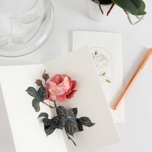 Rose Artisan Pop-up Love Card with Gold Foil