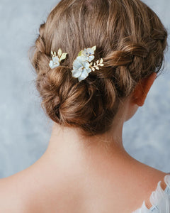 Linen Flower Hairpins Accessory Set of 2