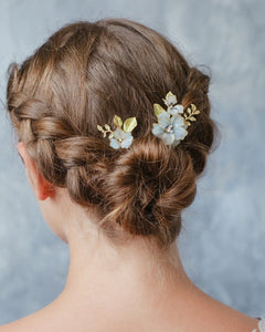 Linen Flower Hairpins Accessory Set of 2