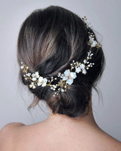 Frangipane Flowers and Clovers Vine Hair Accessory