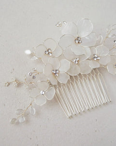 Frosted Flower Hair Comb Accessory