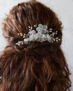 Frosted Flower Hair Comb Accessory