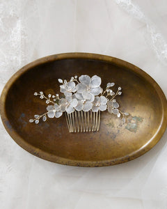 Frosted Flower Hair Comb Accessory