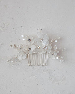 Frosted Flower Hair Comb Accessory