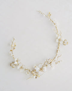 Frangipane Flowers and Clovers Vine Hair Accessory