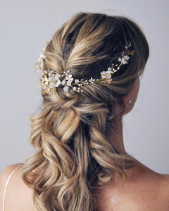 Frangipane Flowers and Clovers Vine Hair Accessory