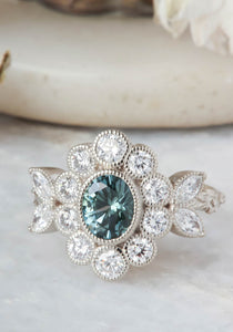 Willow Teal Green Sapphire Ring