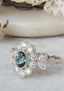Willow Teal Green Sapphire Ring