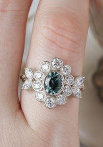 Willow Teal Green Sapphire Ring